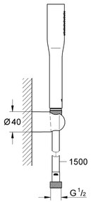GROHE 27459000 - Set de duș VITALIO GET STICK 1500 mm, crom lucios
