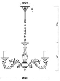 Lustră pe lanț Brilagi CLASSIC 6xE14/60W/230V alamă
