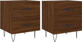 vidaXL Noptiere, 2 buc., stejar maro, 40x35x47,5 cm, lemn compozit