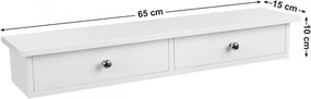 Raft Perete cu 2 Sertare, MDF, Alb, Vasagle, LWS65WT