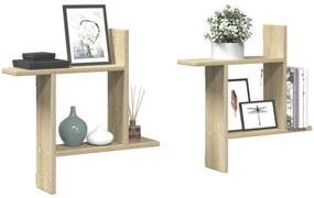 vidaXL Rafturi perete 2 buc. stejar sonoma 50x12x50 cm lemn prelucrat