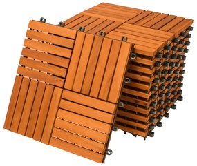Deuba Tigla din lemn Quatro mozaic - set 11 piese, 30x30cm