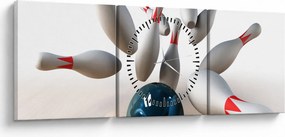 Tablou - Bowling (cu ceas) (90x30 cm)