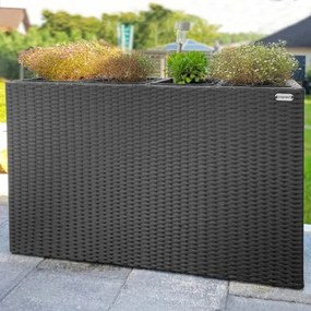 Deuba Ghiveci cu flori - 95 x 27 x 60 cm - negru