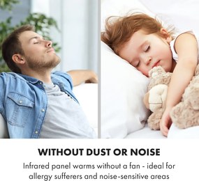 Klarstein Wonderwall Air Art Smart, încălzitor cu infraroșu, 120 x 30 cm, 350 W, aplicație, nuferi