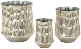 Mauro Ferretti Set 3 Vaze Finisaj Argintiu Cm Ø 35X38,5-27,5X33-18,5X26,3 | Aosom Romania