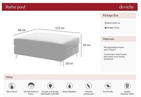 Taburet din catifea devichy Rothe, verde închis