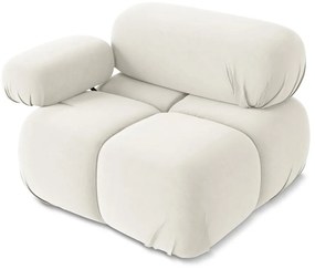 Modul pentru canapea modulară alb cu tapițerie din catifea (cu colț pe partea stângă) Lokua – Makamii