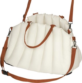 PawHut Scaun Auto pentru Câini Mici cu Lesă și Bază Antiderapantă, Convertibil în Geantă pentru Animale, Crem | Aosom Romania