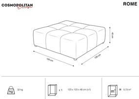 Modul pentru canapea roșu cu tapițerie din catifea Rome Velvet - Cosmopolitan Design