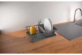 Scurgător vase din oțel inoxidabil Metaltex Aquatexplus Lava, gri antracit