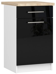 Dulap inferior de bucătărie Ozara S50 SZ5 (alb + negru lucios). 1071144