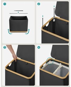 Coș pentru rufe TATE, negru