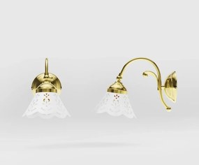 Aplica de perete din alama si abajur ceramic Zefira