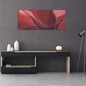 Tablou - Floare abstractă roșie N⁰2 (120x50 cm)