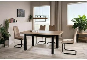 Masa extensibila Presto stejar artizan/negru L140-218 cm