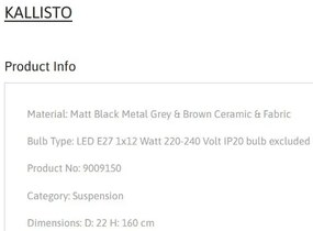 Lustra design modern KALLISTO