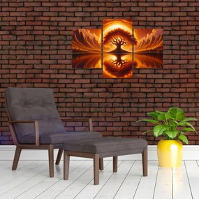 Tablou – Arbore în soare sângeriu (90x60 cm)