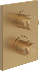 Baterie dus termostatata Villeroy&Boch Angular auriu periat fara corp ingropat