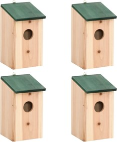 vidaXL Căsuțe de păsări, 4 buc., 12x12x22 cm, lemn
