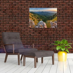 Tablou pe sticlă - Peisaj montan (70x50 cm)