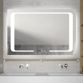 Oglindă Baie LED și Dezaburire Elit's Premium cu Senzor Touch, Lumina Rece, Caldă și Neutră, 90x65cm
