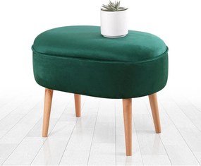 Taburet MOILE, stofa catifelata verde, 63x44x47 cm