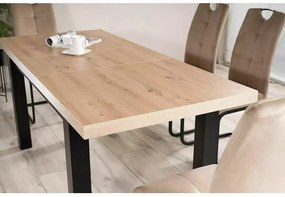 Masa extensibila Presto stejar artizan/negru L140-218 cm