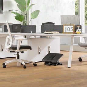 HOMCOM Suport Ergonomic pentru Picioare cu Role de Masaj, Antiderapant și Reglabil pe 3 Înălțimi, 46x35x17 cm, Negru | Aosom Romania
