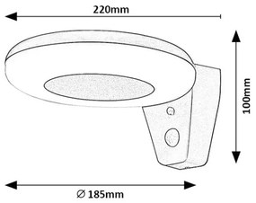Rabalux 77010 - Lampă solară LED cu senzor CERTOVO LED/4W/3,7V IP44