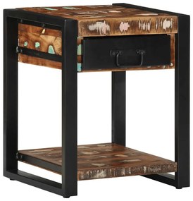vidaXL Masă laterală multicoloră 40x40x50 cm lemn masiv recuperat
