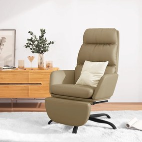 Scaun relaxare cu suport picioare, cappuccino, piele ecologică