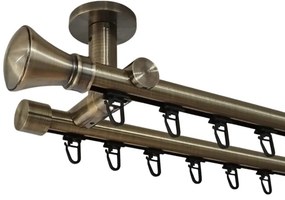 Galerie dubla PRINDERE TAVAN suport universal TEAVA PROFIL -PRINCE /19 - AUR ANTIC (Alege marime: 140 cm)