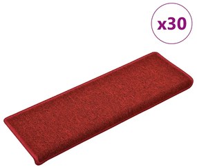 vidaXL Covorașe scară 30 buc 65x21x4 cm roșu