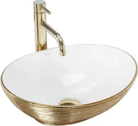 Lavoar pe blat Rea Sofia 41 cm alb - auriu periat