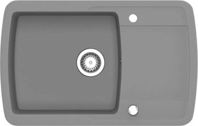 vidaXL Chiuvetă de bucătărie din granit cu o cuvă, gri