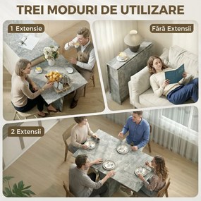 HOMCOM masă de dining, masă pliabilă economisire spațiu, masă economisire spațiu, masă extensibilă masă pliabilă masă economisire spațiu masă cu roți | Aosom Romania
