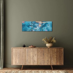 Tablou - Sirenă cu delfini (cu ceas) (90x30 cm)