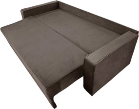 Canapea LARISA extensibila, 3 locuri, lada de depozitare, catifea maro, 220x95x85 Maro, Catifea