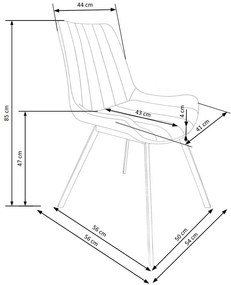 Scaun de bucaterie Alfredo, gri/negru