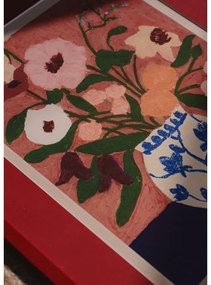 Poster 30x40 cm Flowers on Blue Table – Carla Llanos – The Poster Club