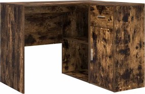 vidaXL Birou de colț cu sertar Stejar fumuriu 102 x 88 x 75 cm