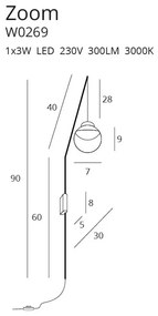 Aplica LED moderna design minimalist ZOOM W0269 MX