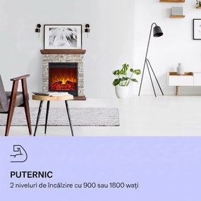 Klarstein Șemineu electric Etna 1800 W Cronometru săptămânal Telecomandă LED
