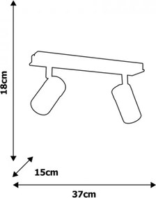 Plafoniera maro/neagra din lemn si metal Baron Two Milagro Lighting