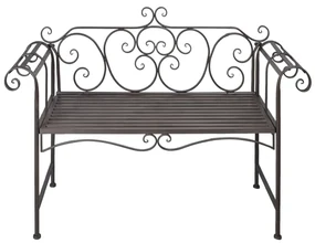 40716 vidaXL Bancă de grădină, maro învechit, 132 cm, oțel