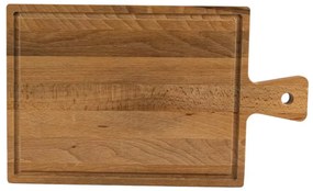 Tocator lemn cu maner 400x240x20 mm, Maro natur