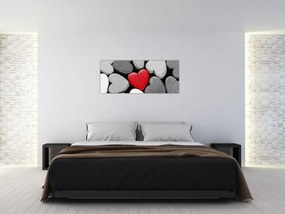 Tablou cu inimioare din lemn (120x50 cm)