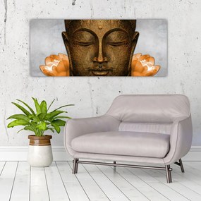 Tablou cu statuie cu detaliu a feței (120x50 cm)