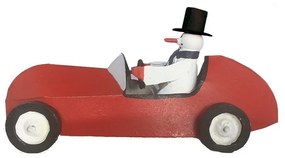 Figurină de Crăciun Snowman in Sportscar - G-Bork